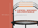 40" Foldable Mini Fitness Trampoline, with Adjustable Foam Handle, Orange T3398P349134