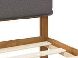 Bed Frame with Upholstered Headboard Natural and Light Grey 904275