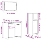 ZNTS 3 Piece Bathroom Furniture Set Old Wood Engineered Wood 3328559