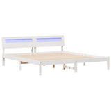 Bed Frame with Headboard White 180 x 200 cm Solid Pine Wood 872768