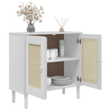 Sideboard SENJA Rattan Look White 80x35x80 cm Solid Wood Pine 358032