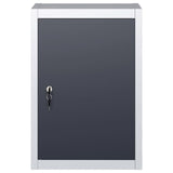 Wall Mounted Tool Cabinet Industrial Style Metal Grey and Black 145354