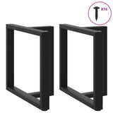 Dining Table Legs T-Shaped 2 pcs Black 70x35x cm Steel 4013056