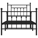 Metal Bed Frame without Mattress with Footboard Black 90x190cm 353547