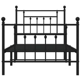 Metal Bed Frame without Mattress with Footboard Black 90x190cm 353547