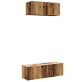 2 Piece TV Cabinet Set Wall-mounted Old Wood Engineered Wood 3329005