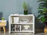 Storage Cabinet w/ Two Shelves Wooden Sideboard Freestanding Kitchen Cupboard Bookcase - White T3398P342993