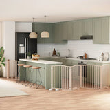 Dog Gate with Door Foldable 6 Panels 480 cm Poplar Wood 3155613