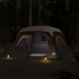 Family Tent with LED 6-Person Light Grey and Orange Quick Release 94309