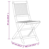 Dining Set Brown Solid acacia wood Medium Foldable Dining Set 3086999