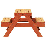 Picnic Table for Kids Wax Brown 88x97x52 cm Solid Wood Pine 844656