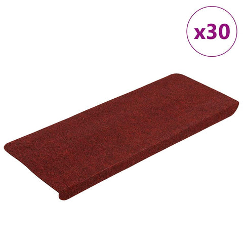 ZNTS Stair Mats Self-adhesive 30 pcs Red 65x24.5x3.5 cm 3365916