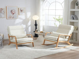 100*65*101cm High Back Belt Waist Pillow Log Color Solid Wood Armrest Backrest Seat Frame Iron Frame 98571853