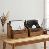 LP Record Box 2 pcs Oak Wood 37 x 33 x 32 cm Engineered Wood 8012775