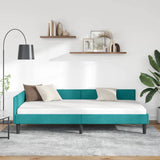 Corner Bed Frame with Headboard Turquoise 80 cm x 200 cm Velvet 42016142