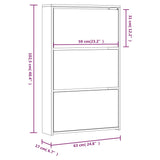 Shoe Cabinet with Mirror 3-Layer High Gloss White 63x17x102.5 cm 342637