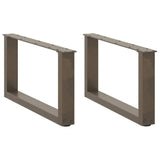 Coffee Table Legs U-Shaped 2 pcs Natural Steel 60x cm 4013143