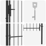 Garden Gate with Lock Woerden Grey 150 x 100 cm Steel 42008899