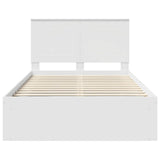 Bed Frame with Headboard White 135 x 190 cm Solid Pine Wood 3409363
