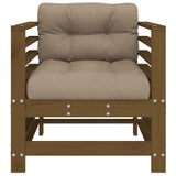 Garden Chairs with Cushions 2 pcs Honey Brown Solid Wood Pine 825677