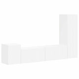 TV Cabinet Set Wall-mounted 4 pcs White Engineered Wood 3408997