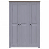 3-Door Wardrobe Grey 118x50x171.5 cm Pine Panama Range 282662