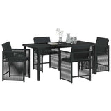 Garden Dining Set 5 pcs Black Poly Rattan 3380775