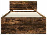 Bed Frame with Headboard Smoked Oak 90 x 200 cm Engineered Wood 3408624