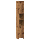 Bathroom Cabinet Old Wood 30x30x183.5 cm Engineered Wood 856064