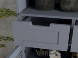 Three-Part Bathroom Storage Unit, with Shelf, Drawers & Cupboard - Grey T3398P344537