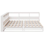 ZNTS Bookcase Bed without Mattress White 200x200cm Solid Wood Pine 3324488