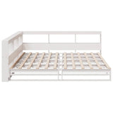 Bookcase Bed without Mattress White 200x200cm Solid Wood Pine 3324488