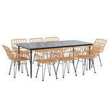 9 Piece Garden Dining Set Poly Rattan 3157851