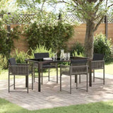 Garden Dining Set 5 pcs Grey Poly Rattan 3380751