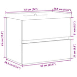 Sink Cabinet with Built-in Basin Artisan Oak 3328922