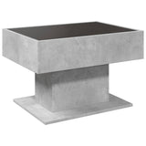 ZNTS Coffee Table with LED Concrete Grey 70x50x45 cm Engineered Wood 847535