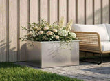 Garden Planter with LED Silver 40 x 60 x 40 cm Stainless Steel 8008148