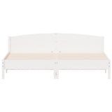 Bed Frame White Solid pine wood, Plywood slats Double Durable 3216189