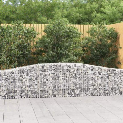 Arched Gabion Baskets 10 pcs 400x30x60/80 cm Galvanised Iron 3145808