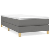 Box Spring Bed Frame Dark Grey 90x200 cm Fabric 3120583