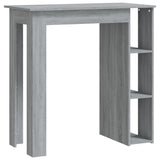 ZNTS Bar Table with Shelf Grey Sonoma 102x50x103.5 cm Engineered Wood 812964