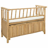 Garden Storage Bench 110 x 47 x 80 cm Bamboo Natural 42028076