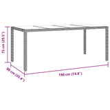 Garden Dining Set 7 pcs Beige and Black Poly Rattan 3365398