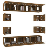 10 Piece TV Cabinet Set Smoked Oak Engineered Wood 3120215