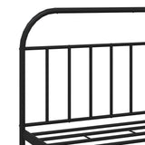 Metal Bed Frame without Mattress with Headboard Black 160x200cm 353638