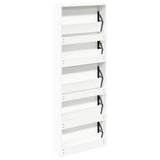 Shoe Cabinet 5-Layer Mirror White 63x17x169.5 cm 273938