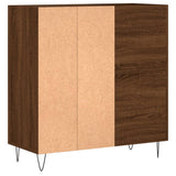 Record Cabinet Brown Oak 84.5x38x89 cm Engineered Wood 831779