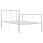 ZNTS 284562 Bed Frame without Mattress White Metal 90x200 cm