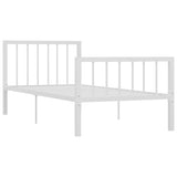 ZNTS 284562 Bed Frame without Mattress White Metal 90x200 cm