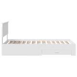 Bed Frame with Headboard White 90 x 190 cm Engineered Wood 3408308